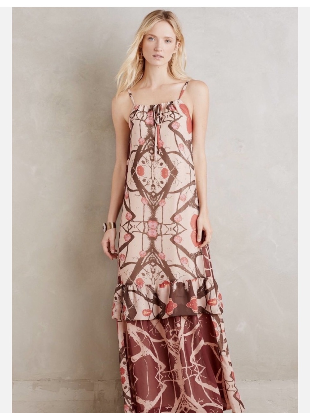 Anthropologie Korovilas Circium Delfina Ruffle Boho Maxi Dress